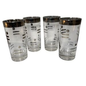 Vintage Tumblers Set 4 MCM Glasses 4 Dorothy Thorpe Dot and Dash Glass